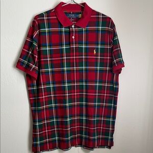 Polo by Ralph Lauren Red and Green Plaid Polo Shirt